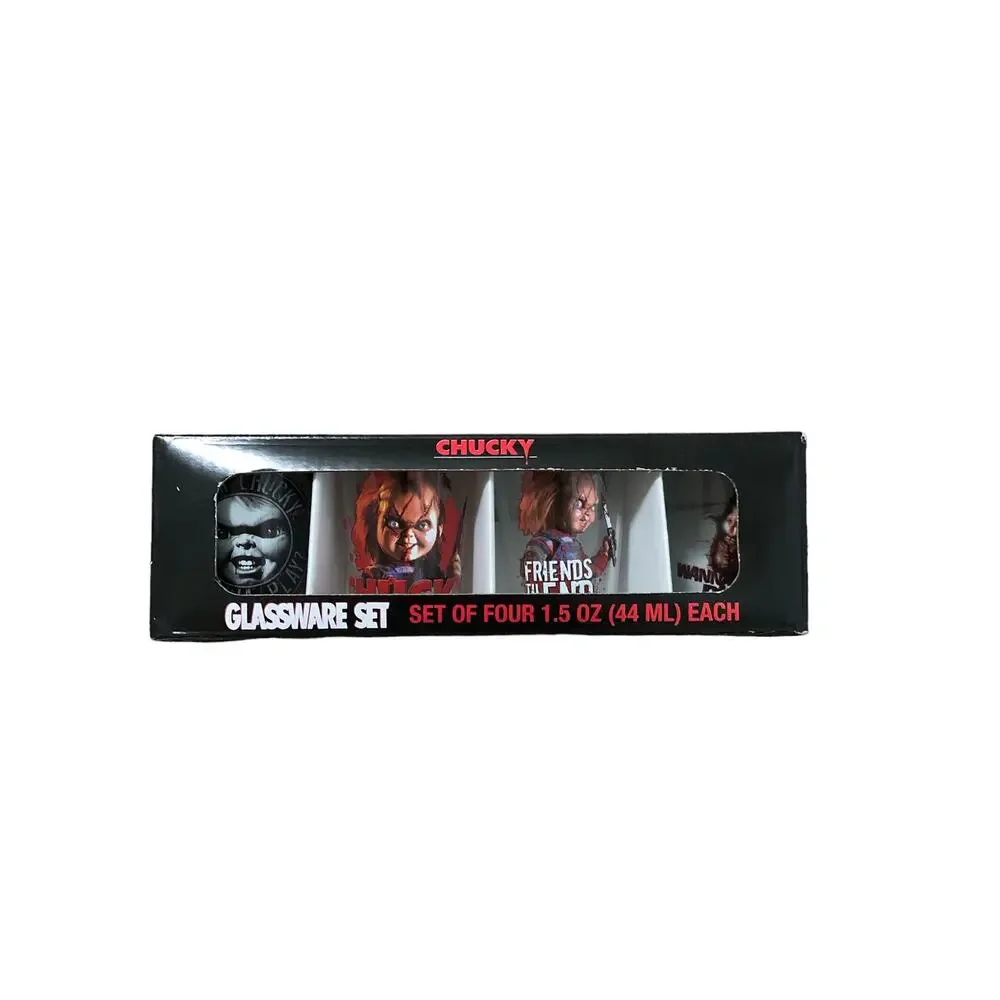 Chucky Child's Play Horror Movie Bride Of Chucky 1.5 oz. Shot Glass Set